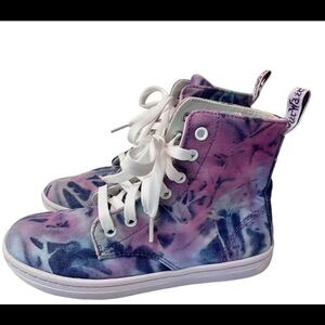 Dr Martens Bouncing Soles Hackney Acid Washed Tye Dye Canvas Denim High Tops 6